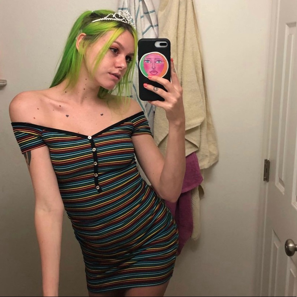 rainbow stripe dress